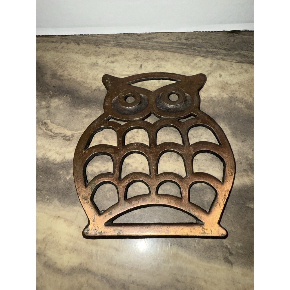 Owl Vintage Cast Iron Trivet Rustic‎ Kitchen Décor Spoon Rest Wall Art Mcm